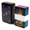 Hot Sell 78 Tarot Cards undrar Spirit Board Game för spådom Personligt bruk Tarot Deck Party Games Full English Table Iron Box