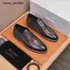 Berluti hommes chaussures habillées chaussures en cuir Bruti hommes haut de gamme qualité vache affaires décontracté étape sur paresseux Rj WBCV AG7P