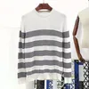 Men's Sweaters Autumn Winter Quality Men Alligator Long Sleeve Casual Round Collar Striped Elastic Cotton Sweater Pullover Knitted Top