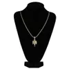 Nytt 18K Gold Plated Cz Cubic Zirconia Hands Folded Angel Pendant Chain Halsband Hip Hop Rock Punk Rapper Jewelry for Men and Women312C