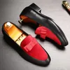 9 Luxury Bowknot Dress Shoes Male Flats Loafers Black Patent Leather Red Suede Men Formal Wedding 240102