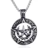 Pendentif Colliers Vintage Pentagram Star Collier pour hommes rond gothique rétro Lucifer Satan 24 pouces chaîne mâle bijoux218z