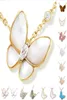 Colar de designer jóias de luxo colares de borboleta para mulheres Red Bule White Shell rosa ouro platina pingente presente de casamento manchal7084510