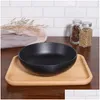 Servis uppsättningar A5 Melamine Table Bowle Bowl Japanese Style Ramen Black Porcelain Imitation Noodle Container för Hem Endast 1 st Drop Deli OT15C
