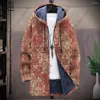 Men's Trench Coats 3D Printed Colorful Tribal Retro Pattern Hooded Zipper Warm And Cold-proof Jacket For Your Own Winter Casual Series-F5