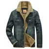 Homens blusão velo grosso quente inverno denim jaqueta jaquetas outwear jeans casaco masculino multibolsos roupas de cowboy 240102