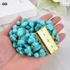 Bracelets GG Jewelry Natural 9 Strands Blue Turquoises Gems Stone Bracelet Cute For Women