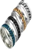 4 colori in acciaio inossidabile mobile Spin Chain Anelli in titanio Anello per unghie Fascia per dito per donna Uomo Gioielli Gift2580294