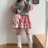 Jupes à volants en dentelle Lolita jupe femmes été taille élastique mignon Mini japonais Preppy Style doux fille Kawaii vêtements