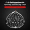 1st Fishing Net Cage Automatic Open Stängande fiskekrabba Trap Net Steel Wire för Saltwater Seawater Outdoor Fishing Accessories 240102