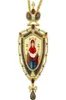 2021 Newt Russische ketting met goud en zwart pistool verguld Grieks-orthodox borstkruis Maagdelijk icoon6523578