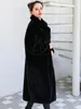 Robe Lautaro hiver longue lâche décontracté gris noir chaud épais doux moelleux fausse fourrure manteau femmes revers de luxe mode coréenne 2022 4Xl 5XL