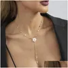 Pendentif Colliers Creative Fleur Imitation Perle Collier Pour Femmes Mode Polyvalent Dames Cadeau D'anniversaire Bijoux En Gros Direct D Otwmp