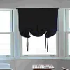 Curtain Black Curtains Roman Blind Pocket Blackout Thermal Insulated Polyester Shade Tie Up