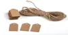 1000pcs Brown Kraft Paper Tagi koronkowy Scallop Head Etykieta Bagaż Weddna Note String