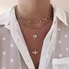 Hanger Kettingen Mode-sieraden Eenvoudige Persoonlijkheid Disc Bee Multilaye Ketting Vrouwen Verklaring Geschenken Voor Bijoux