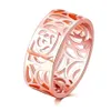 Высочайшее качество, модные модные кольца из розового золота 8 мм с покрытием из розового золота 18 карат, винтажные обручальные кольца для женщин, полый дизайн anillo230N