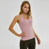 Trajes de yoga Plain Racerback Sport Chaleco Mujeres Slim Fit Flexible Fitness Athletic Tank Tops Soft Nylon Gym Camisas sin mangas