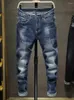 Jeans pour hommes Hommes Marque Slim Fit Bleu Stretch Denim Pantalon Printemps et Automne Casual Homme Mode Sreetwear Pantalon Cowboys