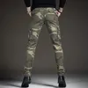 Heren lichte luxe camouflage outdoor sportjeans Multi-pocket slijtvaste slim fit cargobroek legerfans casual broek; 240102