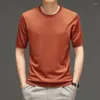 Men's Sweaters Men Superfine Merino Wool Tee Shirts Spring Casual O-Neck Worsted Thin Knitwear Male Pure Short Sleeve Knit Tops