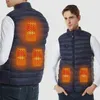 겨울 야외 남성 전기 가열 재킷 USB 가열 조끼 겨울 열 의류 깃털 캠핑 하이킹 따뜻한 사냥 재킷 211028