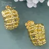 Boucles d'oreilles créoles couleur or pour femmes, en cuivre plaqué 24K, à la mode, breloque longue, bijoux cadeau de fête de mariage