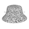 Bérets EFS Black Confetti Bucket Hat Sun Cap Gris Pliable Pêcheur en plein air