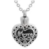 Lily Cremation Jewelry Stainless Steel Waterproof Mom Heart Urn Pendant Memorial Ash Keepsake Pendant Necklace with a Gift Bag206U