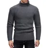 Heren Truien Lente Herfst Winter Warme Slijtage Katoenen Trui Truien Jumper Man Coltrui Gestreepte Jacquard Vlechten Trui