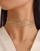 Sexy colar de metal largo gargantilha colares para mulheres lantejoulas brilhantes gaze malha chocker colar declaração boate jóias 6257155