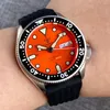 Wristwatches Tandorio 37MM Diver Watch S NH36 Automatic Men Wristwatch Weekday 120 Clicks Bezel Flat Sapphrie Glass Waffle Band Black Index