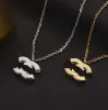 Роскошный дизайнерский бренд, ожерелье с подвеской в виде двойной буквы, цепочка из 18-каратного золота, свитер со стразами Crysatl, Newklace для женщин, свадебные украшения, аксессуары