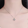 Pendants S925 Silver Romantic Heart-Shaped Clavicle Chain Simple Zircon Pendant Ladies Necklace Jewelry Net Red Accessories
