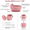 Personligt namn Baby Feeding Set Silicone Sug Cup Plate Dishes Spoon Fork Bibb Children's Table Seary Feeding Bowls 6st/Set 240102