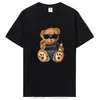 Camisetas masculinas novidade teddy bear tshirt harajuku cartoon gráfico topo mulheres homens moda algodão camiseta casais manga curta kawaii impressão