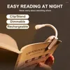 Nattlampor klipp på 360 ° flip studie lampa mini vikbar bok ljus ögonskydd uppladdningsbart batteri rese sovrum läsning