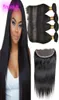 Peruanisches Reines Haar 13x4 Spitze Frontal Mit 4 Bundles 1028 zoll Menschliches Haar Gerade Ganze Haar Tressen Mit Baby Haar Verschluss9160456