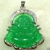 COLLIER PENDENTIF BOUDDHA EN JADE VERT CHINOIS211w