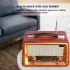 R-20666BT RETRO Multi Band Real Wooden Radio z Wireles Bluetooth Link USB Mp3 Player Outdoor Portable Greleger 240102