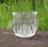 Bougeoir en verre de tulipe, décoration de mariage en verre de cristal, 2.5 pouces de haut et calibre SN4534