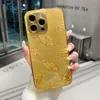 豪華な3Dメッキの金の葉のiPhone 11 12 13 14 15 Pro Max 7 8 Plus XS XSハードPCバックカバーファンズ