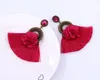 Brincos pendurados moda artesanal com strass para mulheres vintage borla boêmia joias