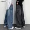Мешковатые джинсы-карго, мужские винтажные американские ретро уличные брюки, джинсовые брюки унисекс, одежда Y2k, S-3XL, универсальная техническая одежда в стиле хип-хоп 240102
