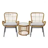 Lägermöbler Courtyard Outdoor Balcony Rattan Stol Three Piece Set Small Tea Table Combination Simple Nordic Ranttan