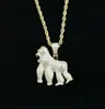 Heren Iced Out Bling Ape Zirkoon Hanger Ketting Hip Hop Rock Goud Zilver Kleur Sieraden Cadeau met roestvrijstalen ketting 2013734126