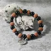 Strand OAIITE 8mm Natural High Quality Black Agate Dragon Pendant Bodhi Bracelet Men's And Women's Yoga Meditation Balance Jewelry