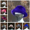 Wide Brim Hats Faux Fur Bucket Hat Winter Warm Furry for Women Lady Thicken Bob Panama Outdoor Fisherman Caps Girls Y22111887