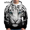 Hoodies masculinos e femininos 3d branco preto tigre impressão moletom com capuz moda casual oversized harajuku