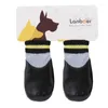 Hundebekleidung, wasserdichte Socken für den Außenbereich, Regenbekleidung, rutschfeste, rutschfeste elastische Baumwollschuhe, fester Gürtel